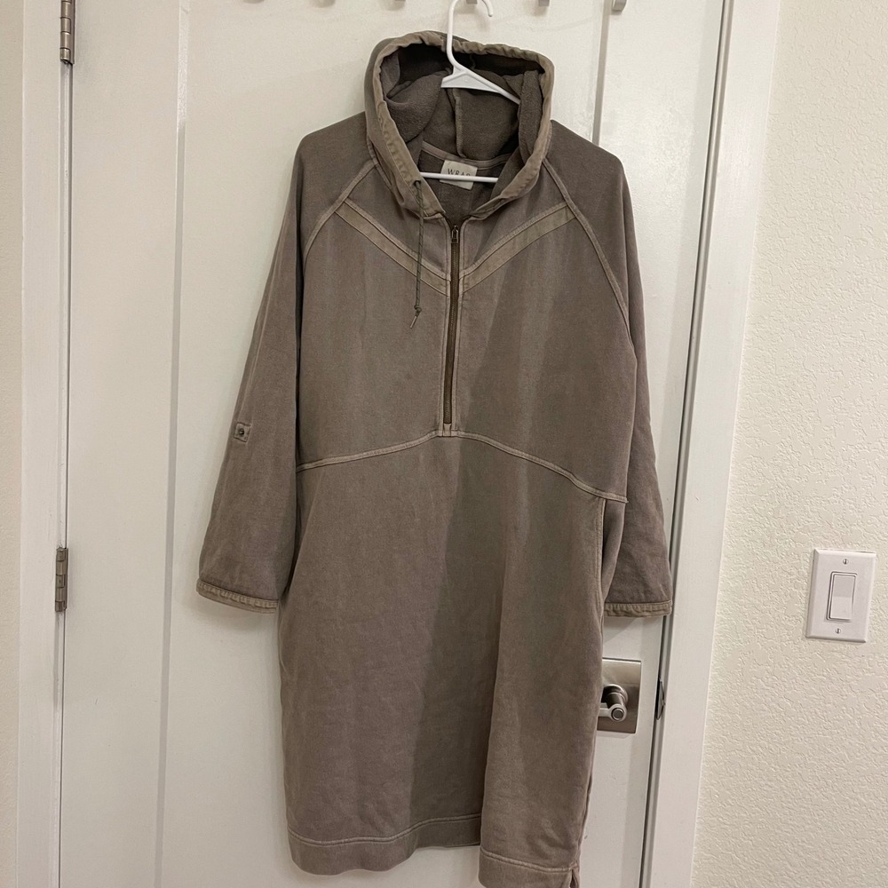Wrap London Organic Cotton Long Hooded Jacket Casual Camping Fall Luxury